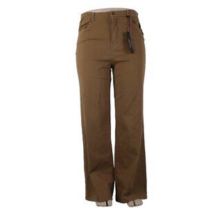 Supplies 14 Pant $35 Sz 14 x 32 Brown High Rise Wide Leg Cotton Spandex Pant